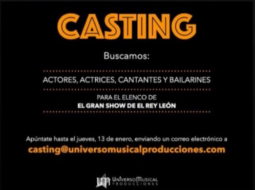 Casting de El Gran Show de El Rey León en Jaén