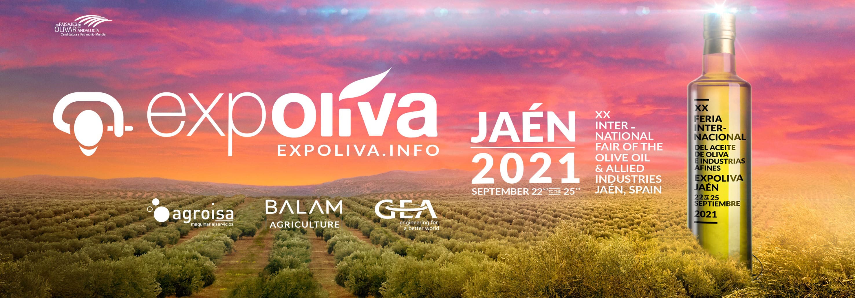 Feria Internacional del Aceite de Oliva Virgen Extra e Industrias Afines organizada por IFEJA (Ferias Jaén, S.A) y Fundación del Olivar