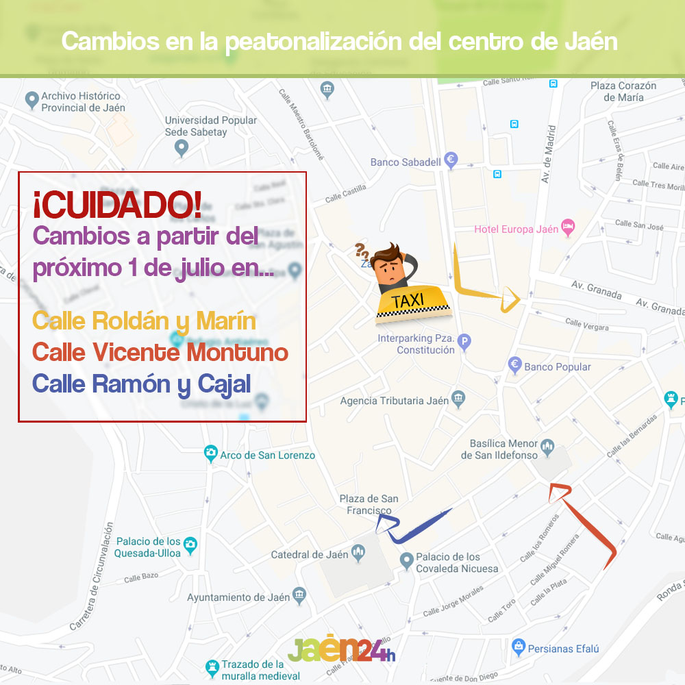 Cambios peatonalizacion jaen 24h
