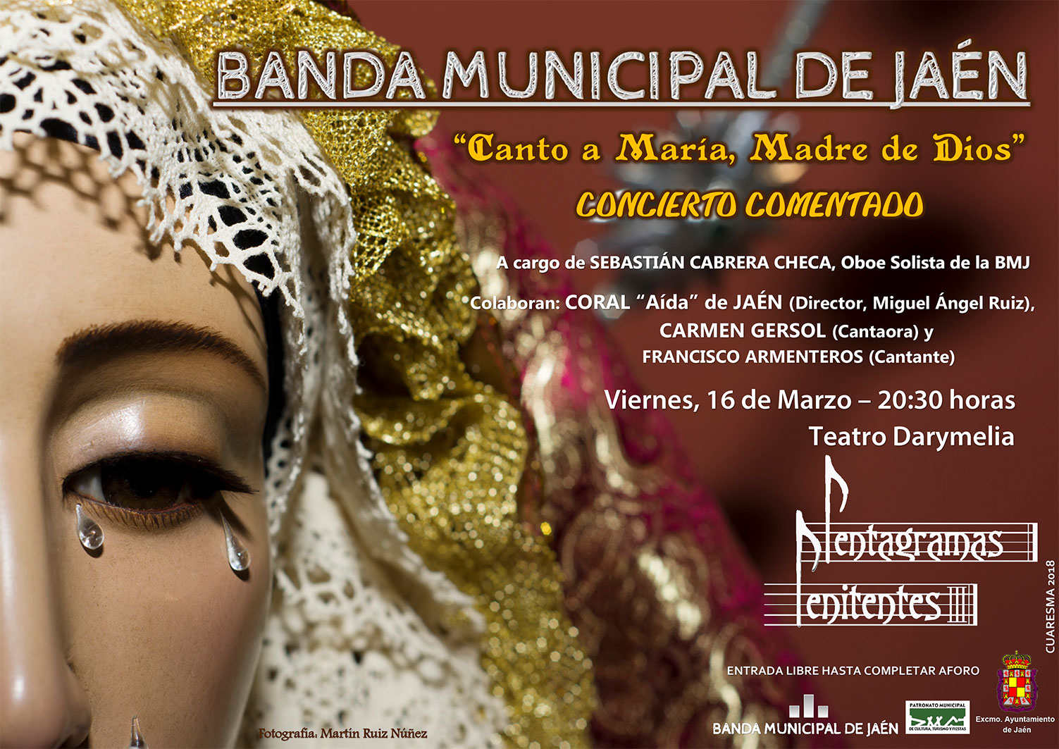 Cartel Concierto comentado de la Banda Municipal de Jaén 24h Teatro Darymelia