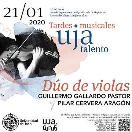 Concierto. Tardes Musicales UJA dúo de violas jaen 24h