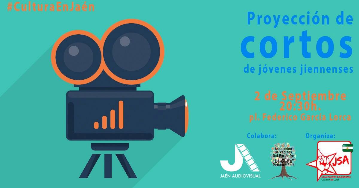Cartel Noche de cortos al aire libre Cine Jaén24h