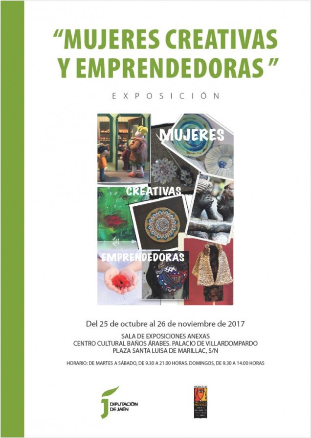 Cartel Exposición "Mujeres creativas y emprendedoras" Baños Árabes Jaén 24h