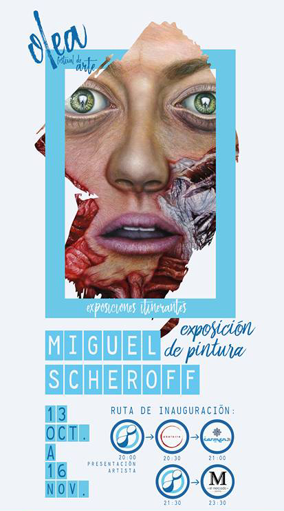 Cartel exposición pintura Miguel Scheroff octubre noviembre Jaén 24h