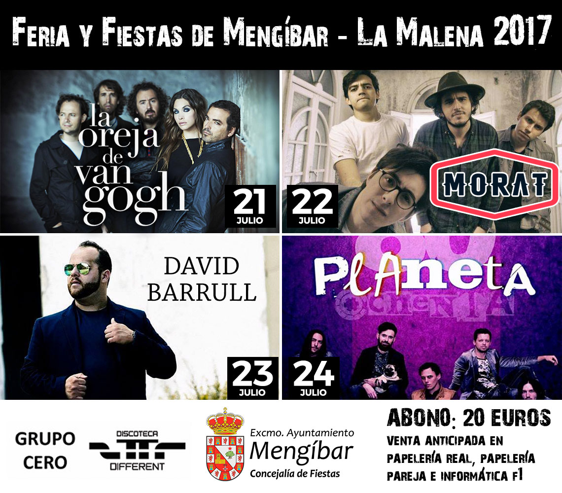 Conciertos. Feria y Fiestas de Mengíbar 2017 Jaén 24h