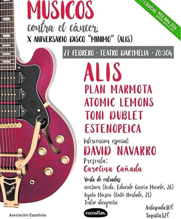 Cartel del espectáculo Músicos contra el cáncer Jaén 24h