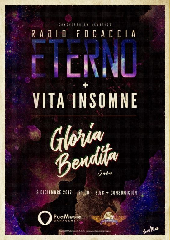 Cartel Concierto Radio Focaccia y Vita Insomne Jaén 24h