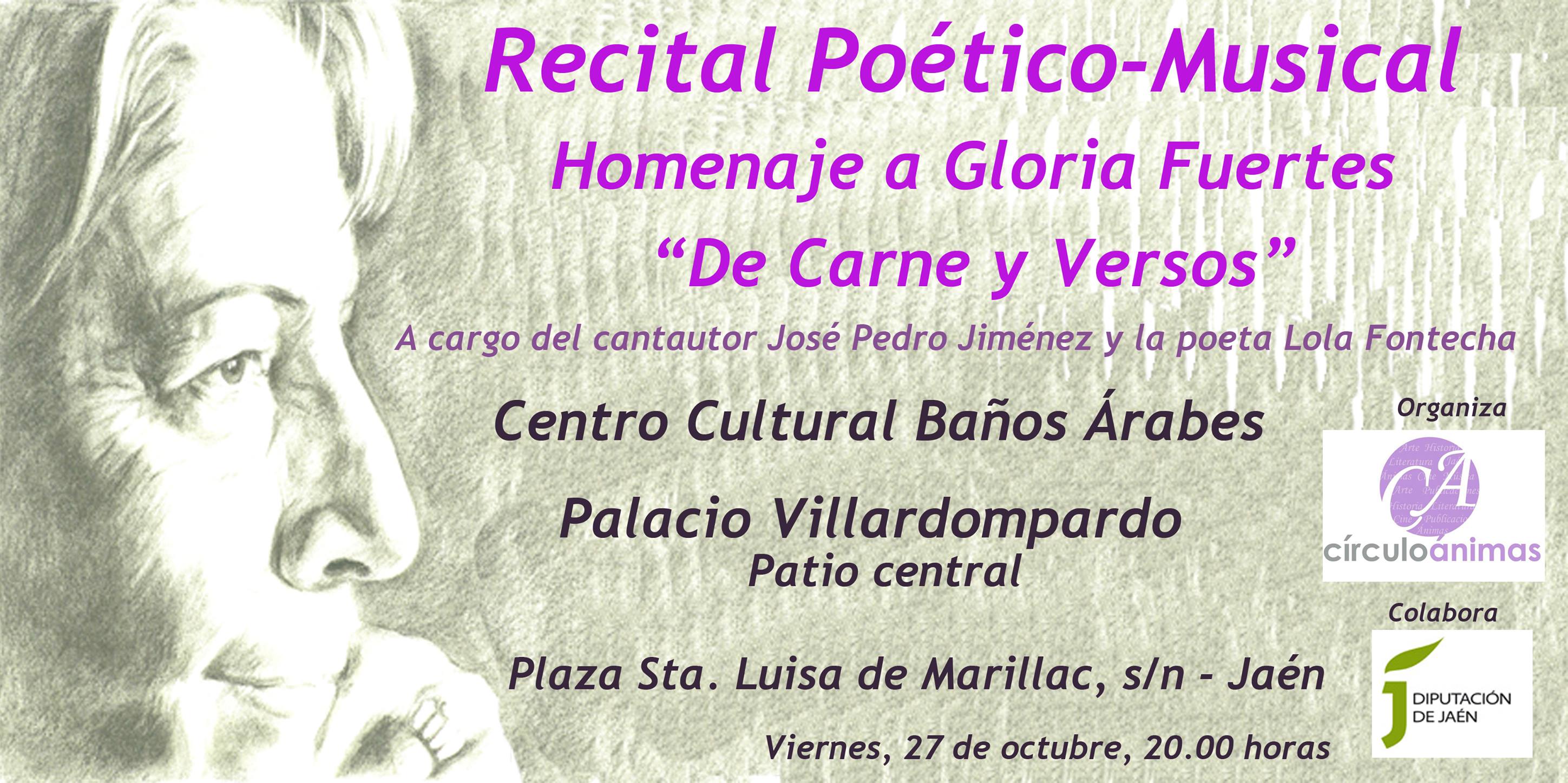 Cartel Recital poético Gloria Fuertes Jaén 24h