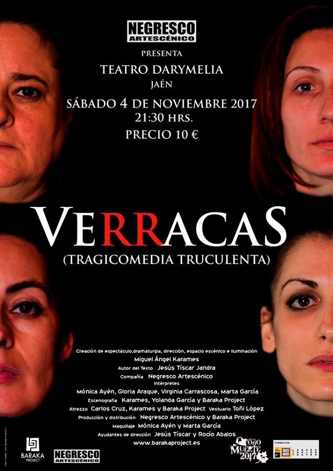 Cartel Teatro Verracas Negresco Artescénico Jaén 24h
