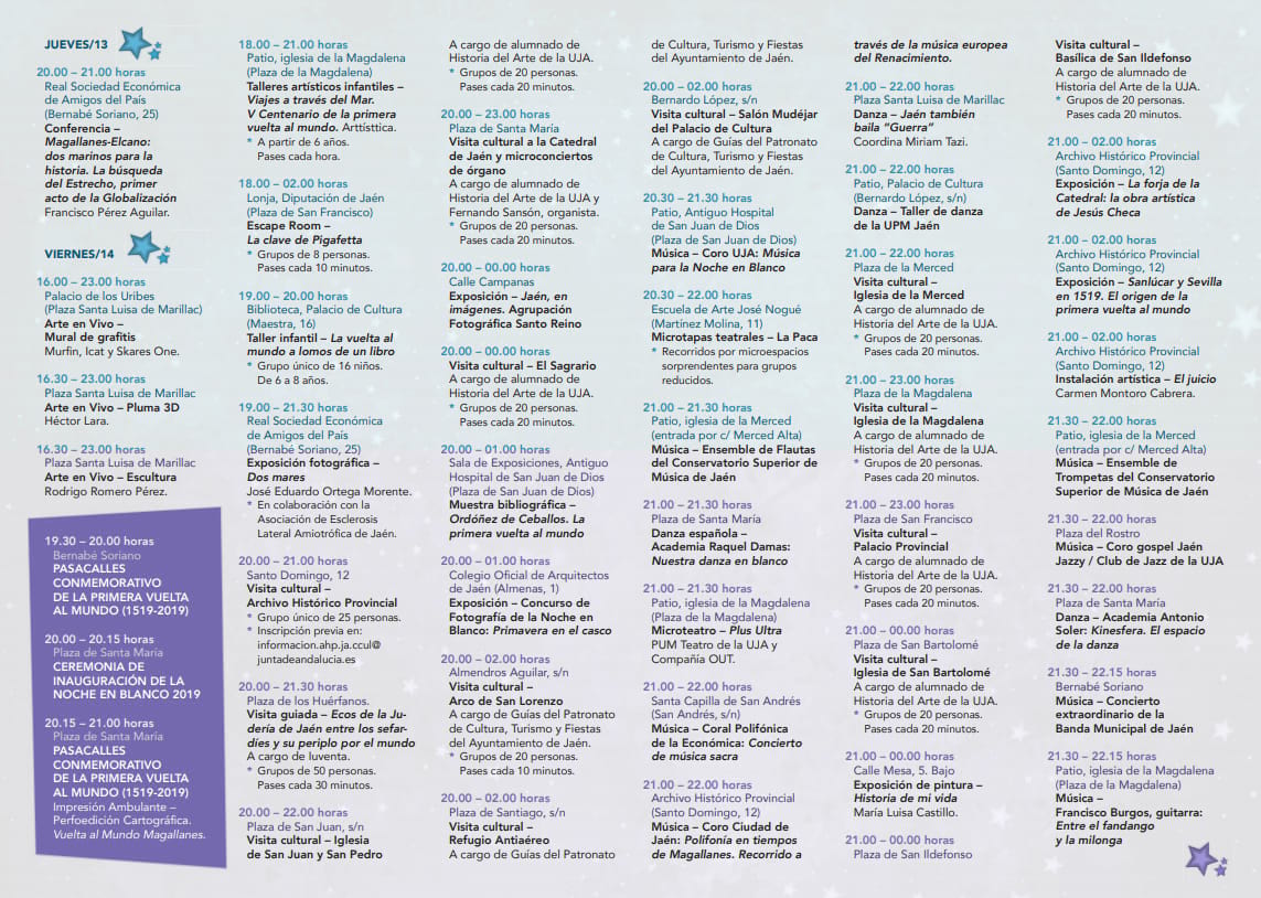 Actividades noche en blanco Jaén24h