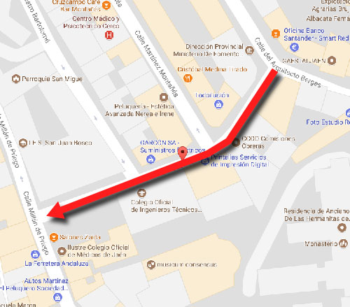 Calle Castilla sentido de circulación Jaén 24h