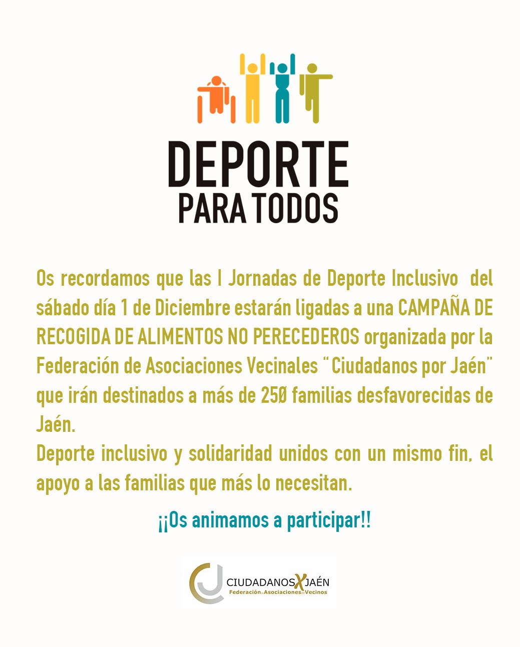 recogida de alimentos deporte para todos