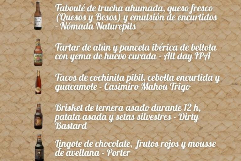 Cata Maridaje de Cervezas Artesanales, alternativa do it yourself, menú con ingredientes de andar por casa