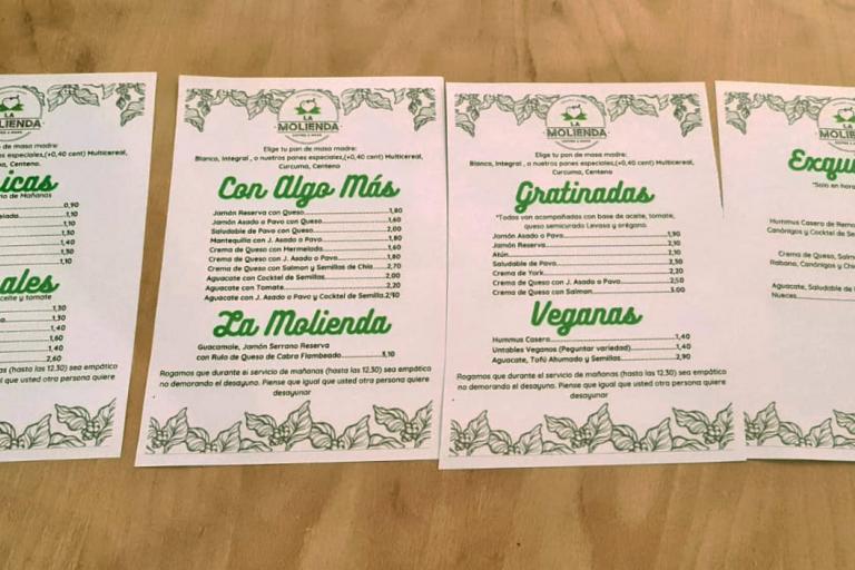 coffe shop la molienda carta y precios desayunos 